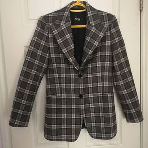 Maje Checkered Plaid Blazer Jacket